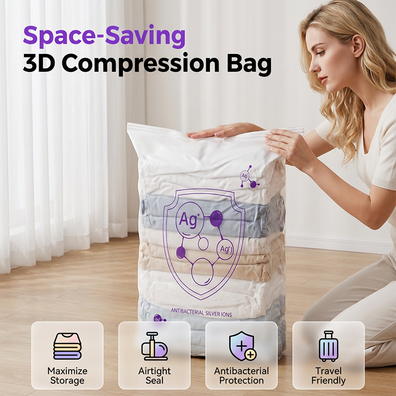 ⏰🔥LIMITED TIME 50% OFF!🔥50K+ SOLD!   🧳Buy 2 Get 1 Free✨🧺 Instantly Free Up Closet Space – Press & Compress Storage Bags
