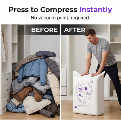 ⏰🔥LIMITED TIME 50% OFF!🔥50K+ SOLD!   🧳Buy 2 Get 1 Free✨🧺 Instantly Free Up Closet Space – Press & Compress Storage Bags