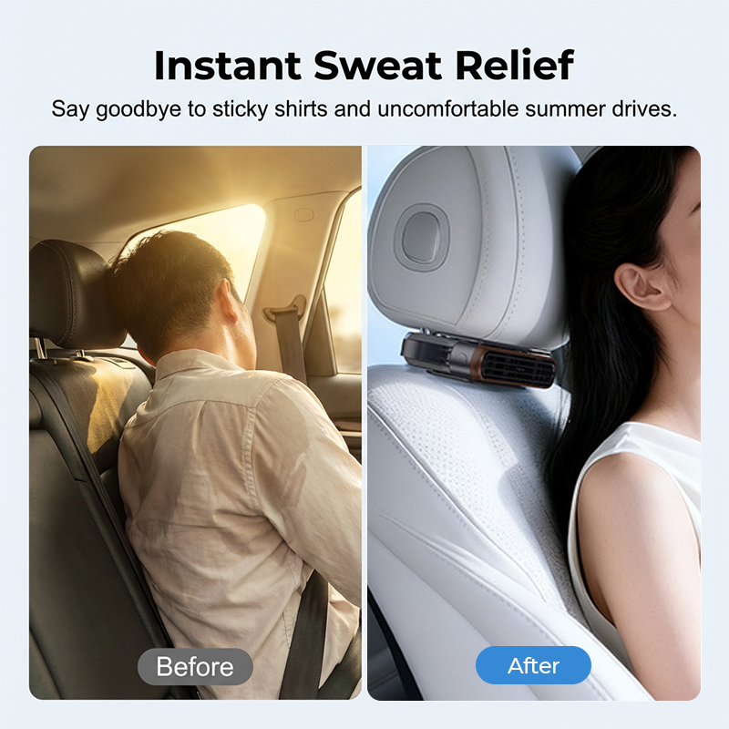 🌞Summer Hot Price Only Today❄️Car Seat Fan – Dual Turbine & USB Powered – Portable Air Cooler for Summer