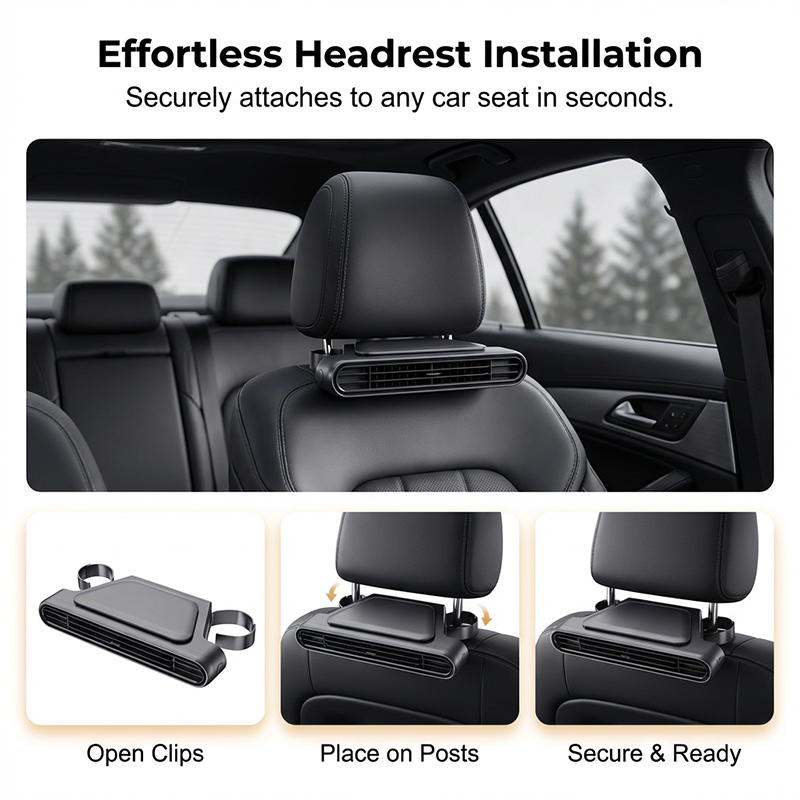 🌞Summer Hot Price Only Today❄️Car Seat Fan – Dual Turbine & USB Powered – Portable Air Cooler for Summer