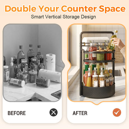 🔥2026 Hot Sale 50% OFF✨⚡ 50K+ SOLD! 🎁Multi-Functional Rotating Storage for Kitchen Perfect For Spices, Jars, Bottles & Condiments! 🍾✨🌿