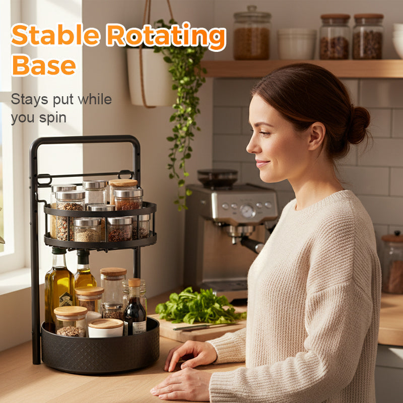 🔥2026 Hot Sale 50% OFF✨⚡ 50K+ SOLD! 🎁Multi-Functional Rotating Storage for Kitchen Perfect For Spices, Jars, Bottles & Condiments! 🍾✨🌿