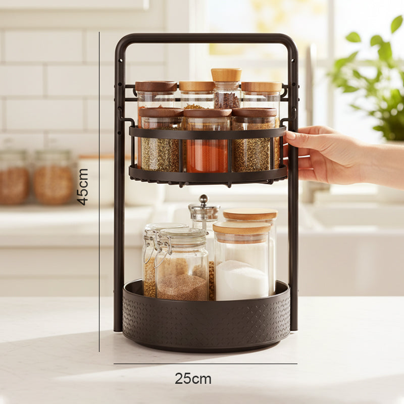 🔥2026 Hot Sale 50% OFF✨⚡ 50K+ SOLD! 🎁Multi-Functional Rotating Storage for Kitchen Perfect For Spices, Jars, Bottles & Condiments! 🍾✨🌿