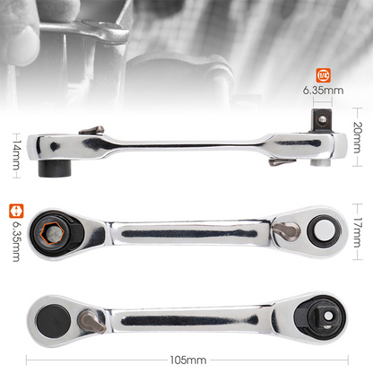 Compact Reversible Ratchet Spanner Tool 🛠️ Pocket-Sized, Perfect for Quick Jobs 🔩