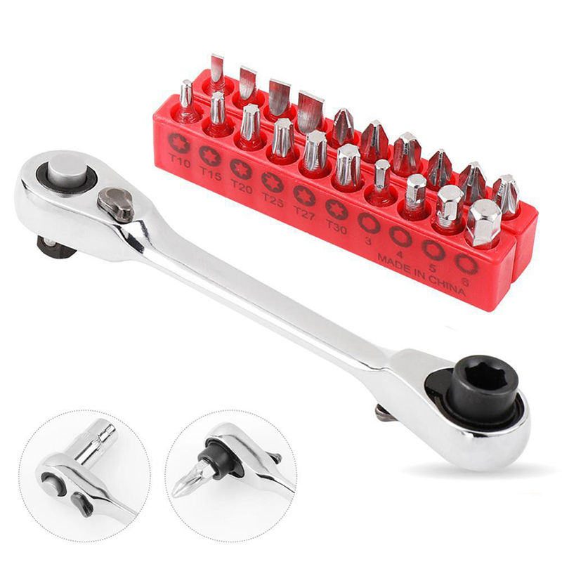 Compact Reversible Ratchet Spanner Tool 🛠️ Pocket-Sized, Perfect for Quick Jobs 🔩