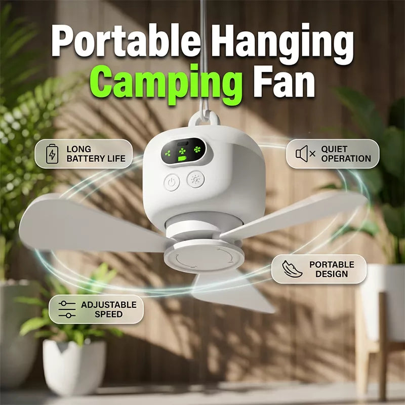 ⏳🔥LIMITED-TIME 50% OFF! 🌬️ Rechargeable Ceiling Fan with LED Lights – Cool & Bright Anywhere ✨