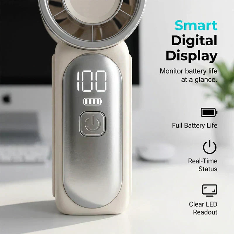 🥳2026 HOT SALE🥳💨❄️ 50% OFF! Turbo Handheld Fan – 16900 RPM, 6 speeds, LED display.  🌬️✨