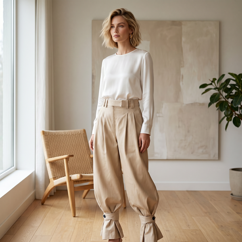⏳Limited-time 50% off⏰Women's Pleated Lantern Pants with Ruffled Cuffs👖