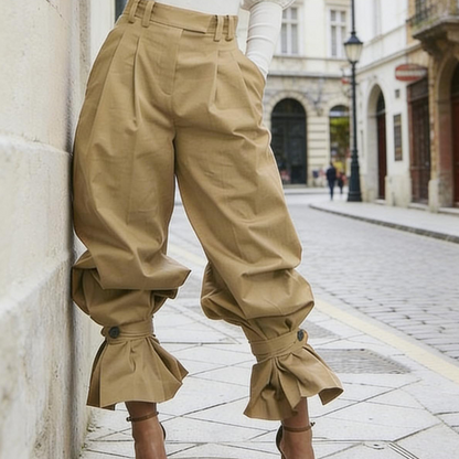 ⏳Limited-time 50% off⏰Women's Pleated Lantern Pants with Ruffled Cuffs👖