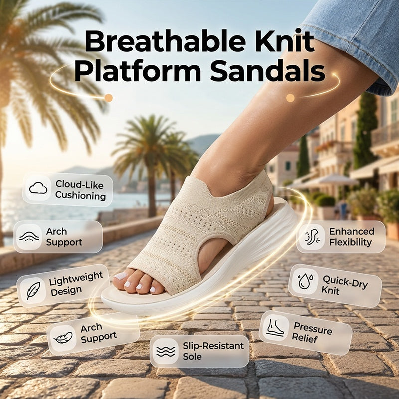 👡🌬️Women's Breathable Knit Platform Sandals