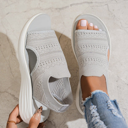 👡🌬️Women's Breathable Knit Platform Sandals