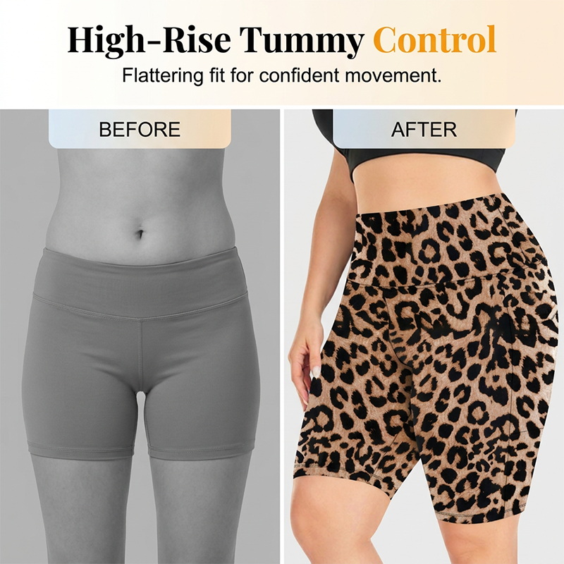 Women's High-Waisted Yoga Shorts with Pockets