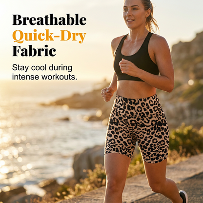 Women's High-Waisted Yoga Shorts with Pockets
