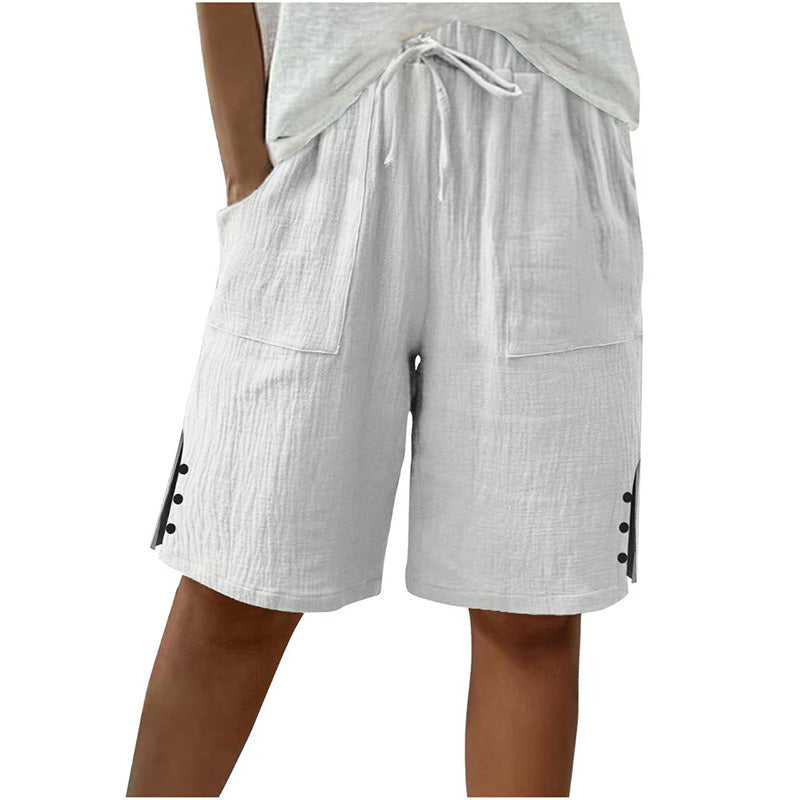 Women's Summer Shorts with Side Button Detail