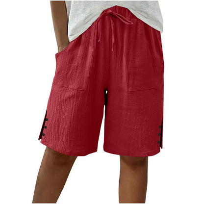 Women's Summer Shorts with Side Button Detail