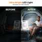 ✨ Solar-Powered Outdoor Fan – Rechargeable, Ultra-Quiet, with LED Light 💡