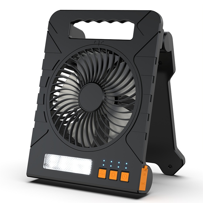 ✨ Solar-Powered Outdoor Fan – Rechargeable, Ultra-Quiet, with LED Light 💡