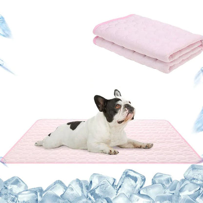 🧊Pet Cooling Ice Silk Mat – Summer Cooling Pet Bed Pad for Dogs and Cats, Breathable Washable Sleeping Cushion for Indoor and Outdoor Use, Lightweight Cooling Crate and Sofa Pet Mat
