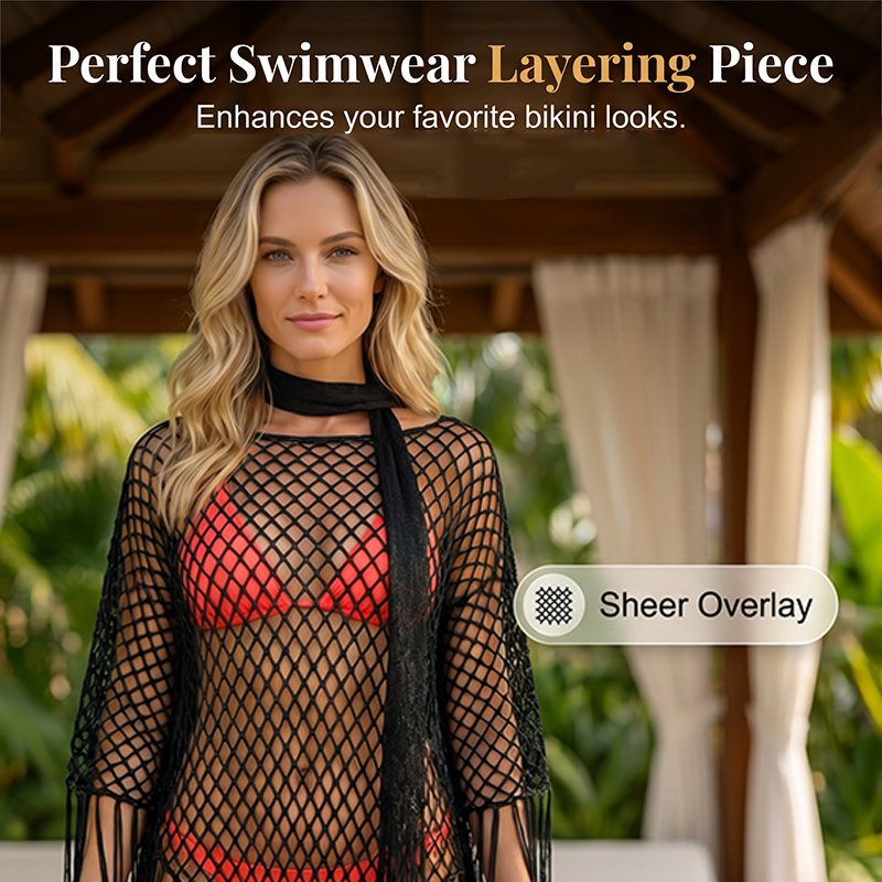 🏆 Last Day Special Price 💲9.99! 💐Summer Metallic Crochet Cover-Up – Lightweight, Flowy & Effortlessly Stylish summer outfit