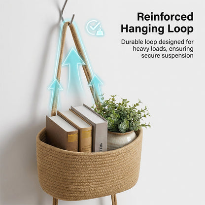🧺 Wall-Hanging Storage Organizer – 3-Tier, Boho Style, Space-Saving 🏡
