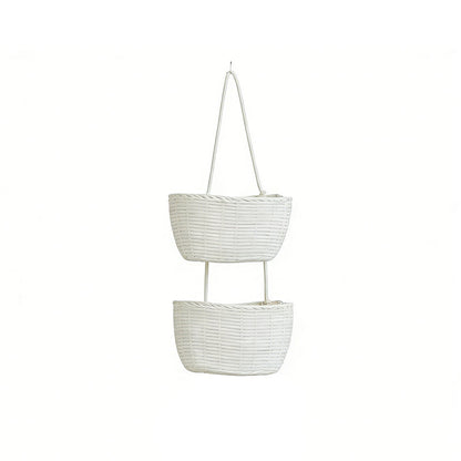 🧺 Wall-Hanging Storage Organizer – 3-Tier, Boho Style, Space-Saving 🏡