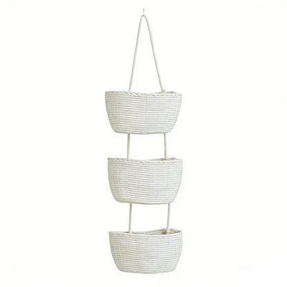 🧺 Wall-Hanging Storage Organizer – 3-Tier, Boho Style, Space-Saving 🏡