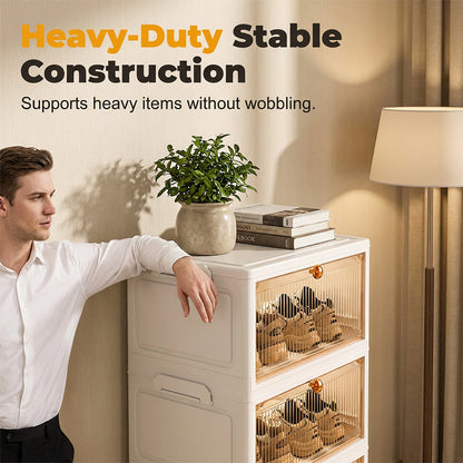 Clear-View Installation-Free Folding Storage Bins