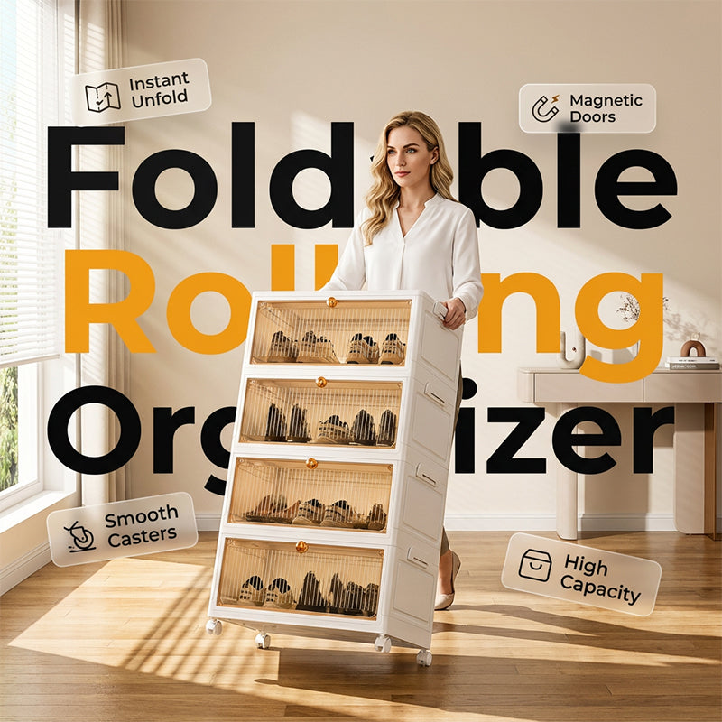 Clear-View Installation-Free Folding Storage Bins