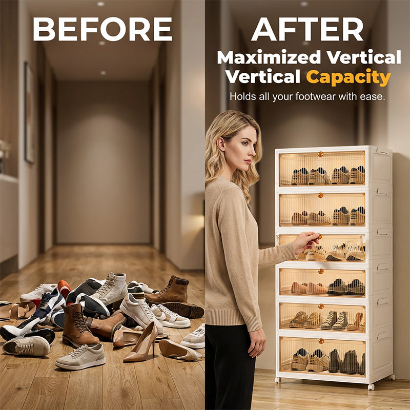 Clear-View Installation-Free Folding Storage Bins