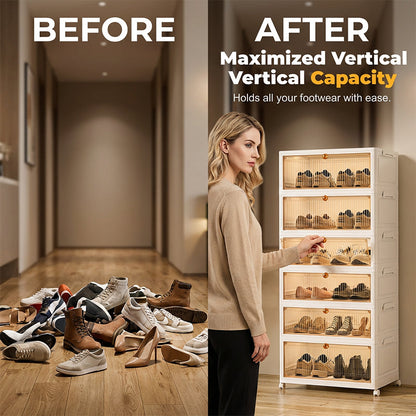 Clear-View Installation-Free Folding Storage Bins