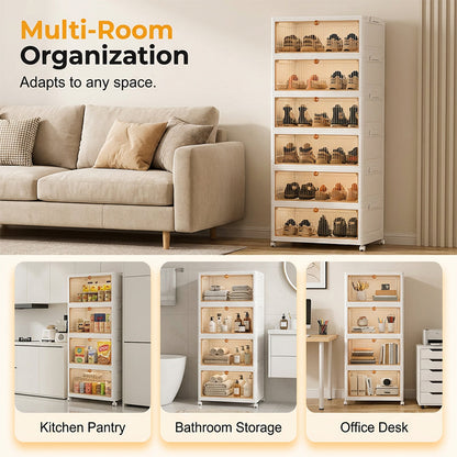 Clear-View Installation-Free Folding Storage Bins