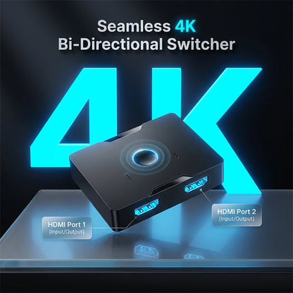 Bi-directional HDMI 2.0 Switcher 1 In 2 Out Supports 4K 60Hz