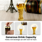 🏆Large Capacity Ornate Embossed Beer Glass for Football Watch Party & Home Bar