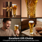 🏆Large Capacity Ornate Embossed Beer Glass for Football Watch Party & Home Bar