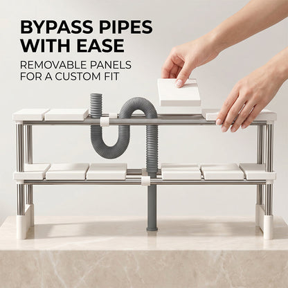 ⏳Limited-time 50% off⏰Expandable Under Sink Shelf🍽️🥣