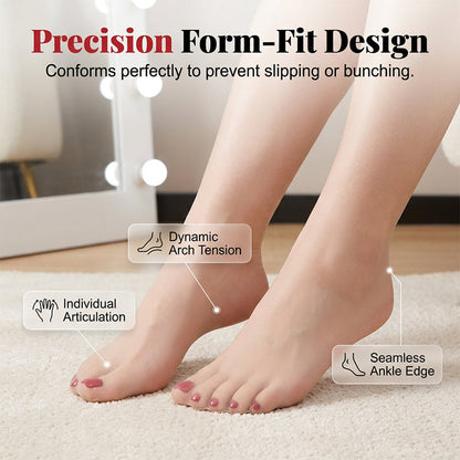 👣New Arrival 50% OFF ！! ☀️Instant Pedicure Sheer Stockings with Artificial Toenails