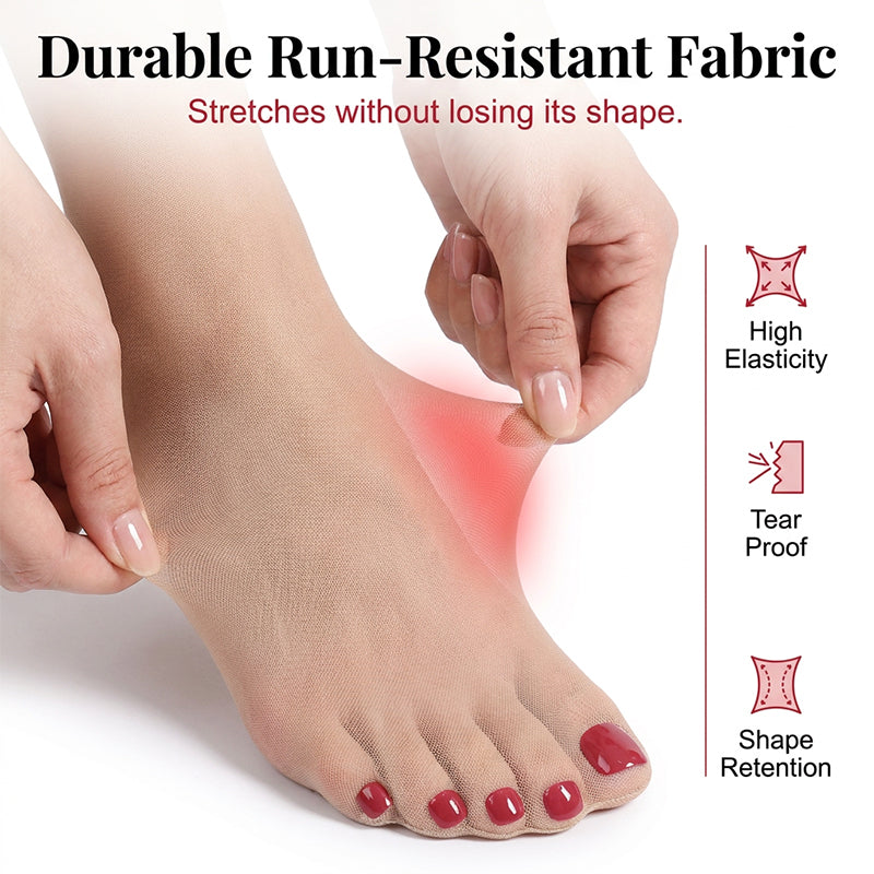 👣New Arrival 50% OFF ！! ☀️Instant Pedicure Sheer Stockings with Artificial Toenails
