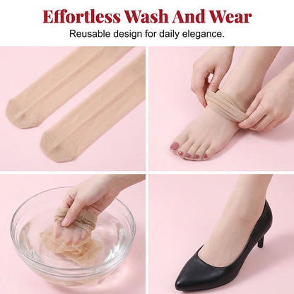👣New Arrival 50% OFF ！! ☀️Instant Pedicure Sheer Stockings with Artificial Toenails