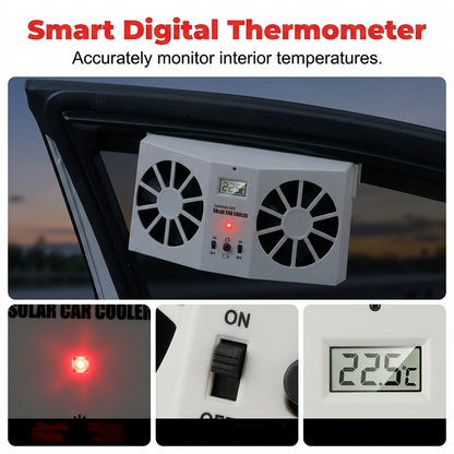 ⏳Time-Limited Special⏰Solar Powered Car Exhaust Fan– Dual Turbo Ventilation & Temperature Display☀️
