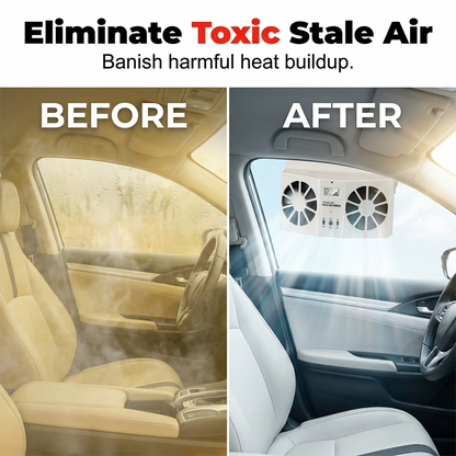 ⏳Time-Limited Special⏰Solar Powered Car Exhaust Fan– Dual Turbo Ventilation & Temperature Display☀️