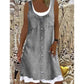 Women's Faux Two-Piece Denim Print Dress