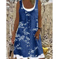 Women's Faux Two-Piece Denim Print Dress