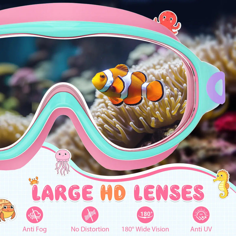 Kids Anti-Fog Wide View Swim Goggles