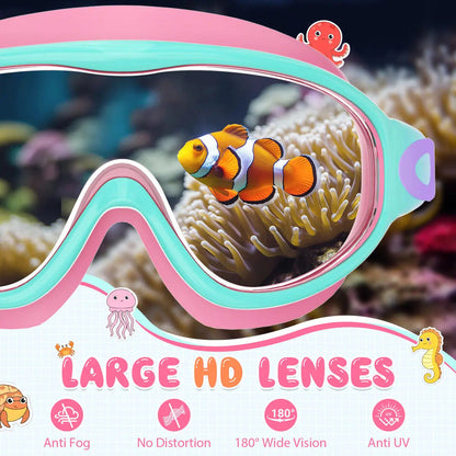 Kids Anti-Fog Wide View Swim Goggles
