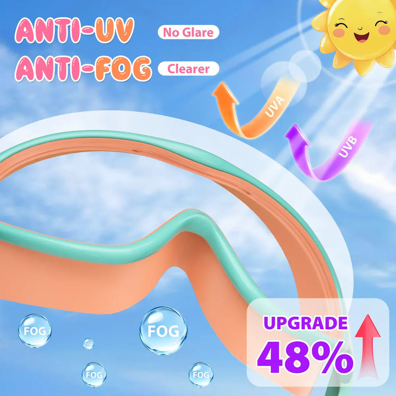 Kids Anti-Fog Wide View Swim Goggles