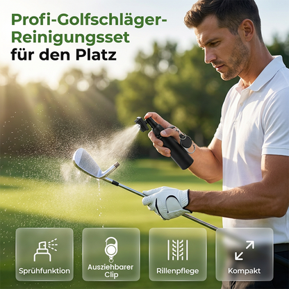 Golf Club Cleaning Brush Set with Squeeze Spray Bottle and Microfiber Waffle Towel