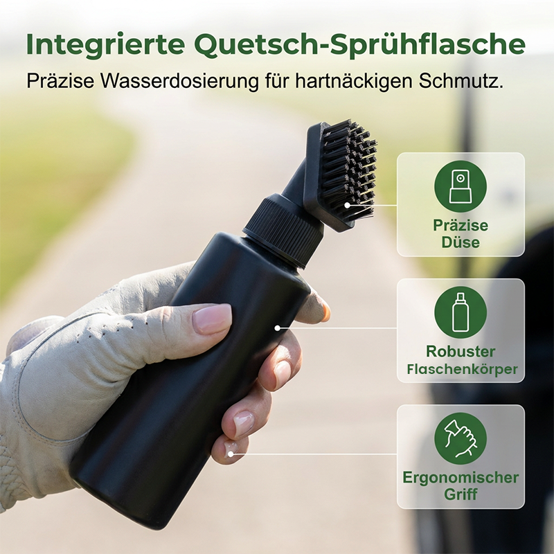 Golf Club Cleaning Brush Set with Squeeze Spray Bottle and Microfiber Waffle Towel