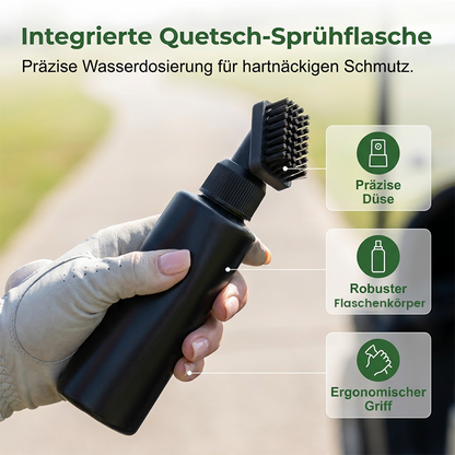 Golf Club Cleaning Brush Set with Squeeze Spray Bottle and Microfiber Waffle Towel