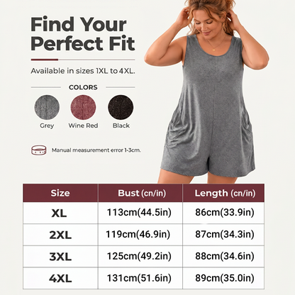 👗 LIMITED-TIME 50% OFF! 💥 Women's Plus Size Sleeveless Jumpsuit with Pockets – Flowy, Comfortable, Versatile ✨