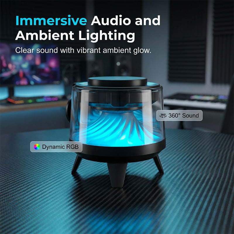 3-in-1 Magnetic Wireless Charger with Bluetooth Speaker and Atmosphere Light